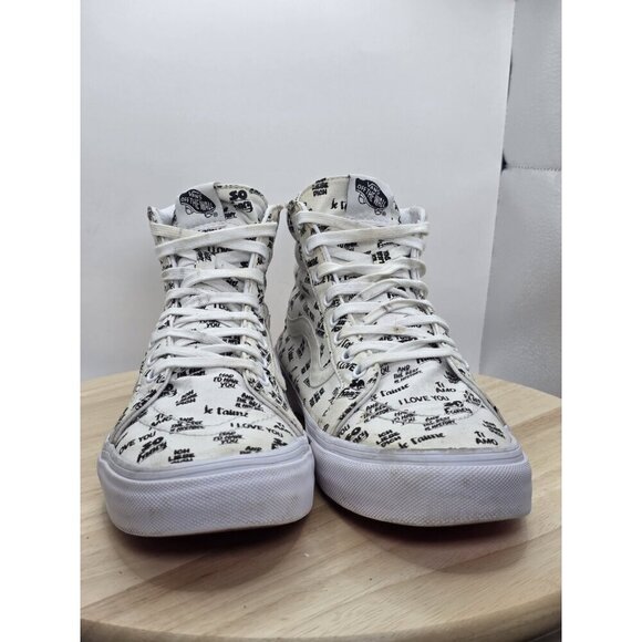 Vans SK8 Hi Top Slim Zip BARON VON FANCY Love White Black | US W 10 | M 8.5 - Picture 2 of 9